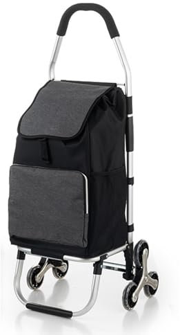 NISMIA Abnehmbare Einkaufstasche einkaufswagen, klappbarer wasserdichter einkaufstrolley, einkaufstrolley mit rädern, für einkaufen oder transportieren von Waren,Schwarz,101 * 32cm