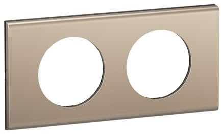 LEGRAND - Plaque Céliane - Plaque de Finition pour Prises et Interrupteurs Céliane - 2 postes - Nickel satiné