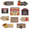 WERNNSAI Pirate Party Decorations - 10 PCS Pirate Birthday Party Banner Welcome Sign for Boy Kids Birthday Party Treasure Pirate Party Supplies Wall Yard Backdrop Decoration Fun Sign