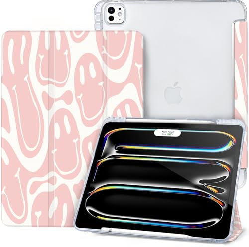 Vozehui Custodia per iPad Pro 13 pollici 2024, sottile trifold stand M4 Smart Cover con auto Sleep Wake, retro rigido e portamatite
