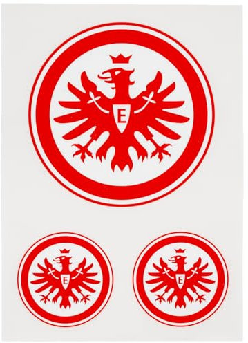 Eintracht Frankfurt Aufkleberset Logo 3er Rot Outdoorgeeignet