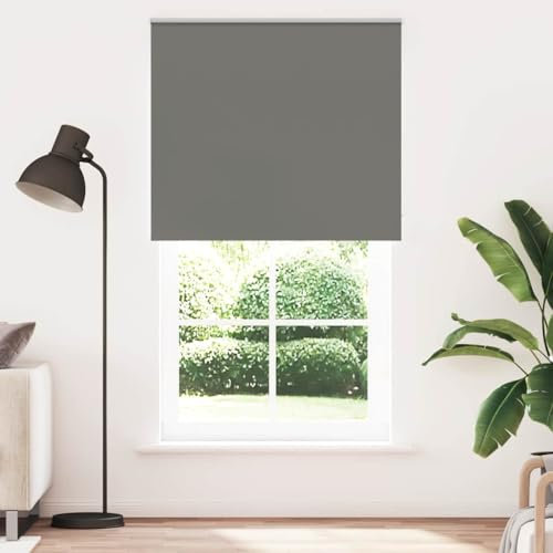 vidaXL Verdunkelungsrollo Grau 125x230cm Stoffbreite 121,6cm Polyester, Rollo, Klemmfix, Thermorollo, Verdunklungsrollo, Klemmrollo, Fensterrollo
