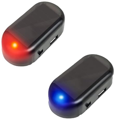 Alarme de Voiture lumière,Système d'alarme de Voiture,Voyant d'alarme de Voiture,L'alarme Solaire de Voiture,LED Avertissement de sécurité Solaire système,Anti-Vol de lumière d'alarme,Rouge/Bleu,2PCS