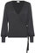 KAFFE Strickjacke KAanno Damen Strikjacke Langarm Wrap Cardigan Wickeljacke S, Black Oyster S