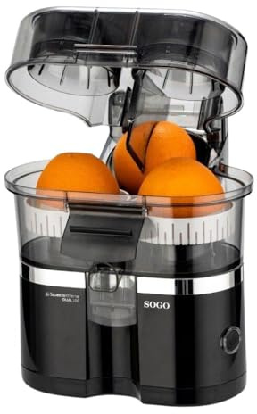SOGO Exprimidor De Naranjas Eléctrico XL Con Elevación Automática - Exprimidor Eléctrico 100W Para Zumo Natural Sin Esfuerzo - Exprimidor Naranjas Automático Sin BPA - Juicer Con Tapón Antigoteo