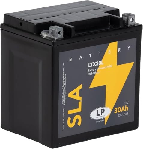 Landport SLA Ready To Use Starter Battery 12 Volt, 30 Ah/10hr, 385 CCA, AGM Technology-Ideal For Motorcycles & Powersport Vehicles Fits Harley-Davidson 1450 Road King 2004-2006 MS LTX30L