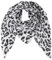 Damen Musselin Halstuch Made in Italy mit Leo Love Happy– Leichtes Dreieckstuch für Frühling & Sommer, Baumwolle, ca.195x85 cm (Camo Leo Hellgrau)