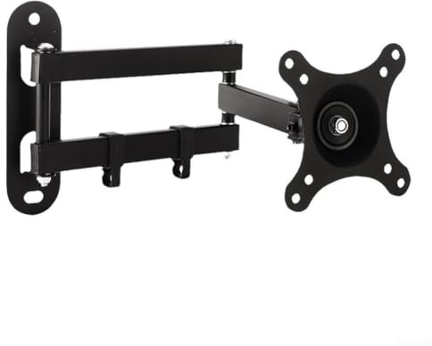 Soporte de pared de pantalla de 19 a 27 pulgadas para televisores pequeños y monitores con ángulos ajustables, construcción de metal que soporta hasta 15 kg para ahorrar espacio (negro)
