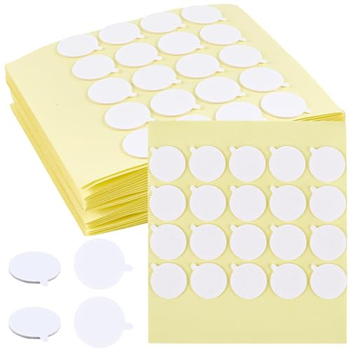 SOFPLATE 500 Stück Kerzendocht Aufkleber Dochtaufkleber Klein 25 Karten 25mm Hitzebeständige Doppelseitige Aufkleber Klebepunkte Doppelseitig für Kerzen die Kerzenherstellung Basteln