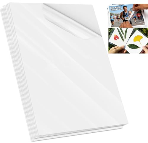 50 Stück Kaltlaminierfolie - A5-Laminierfolien Selbstklebend, Kalt Laminierfolien, Wasserdichte, Transparente Glänzende für Ultraschallbilder, Botanische Exemplare, Fotos, Keine Maschine Erforderlich