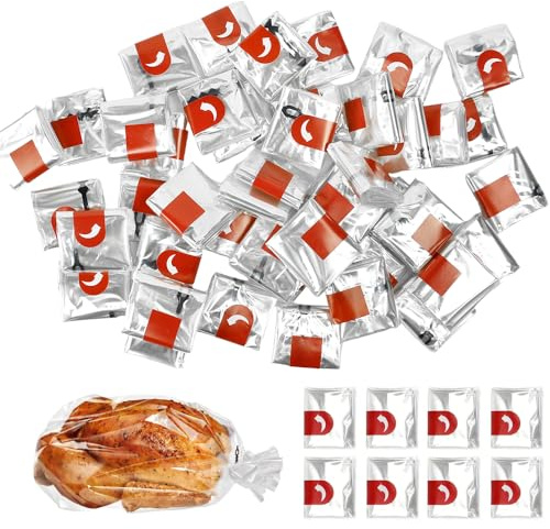 LANSKYLAN 50 Stück Bratschlauch Bratbeutel für Backofen Kochbeutel Hitzebeständig bis 220°C Mehrzweck PET Bratbeutel für Hähnchen Fleisch Gemüse Transparente Ofenbeutel für Backofen Mikrowelle 25x38cm