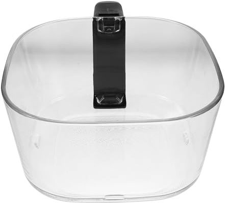 ROMISBABA Recipiente Interior de Vidrio para Freidora de Aire 4,5 L Cuadrado, Accesorio de Repuesto Transparente para Cocinar sin Aceite, Bandeja Desmontable para Cocina y Vacaciones