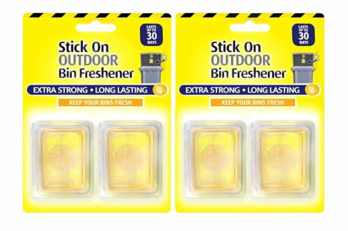 4x Stick-On Bin Fresheners Citronella – Extra Strong, Long Lasting Odour Eliminator Air Freshener for Bins & Bug Repellent – Exclusive AG Total Health Bundle