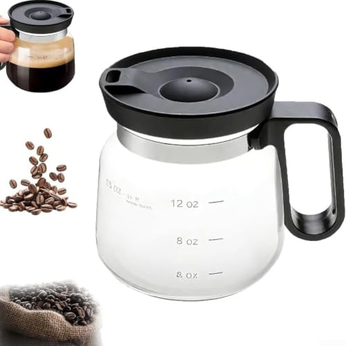 MKTOLHUS Tasse à café en verre de 473,6 g avec couvercle de voyage et paille, tasse à café résistante à la chaleur, pour boissons chaudes et glacées, grande capacité pour le bureau et la maison (1)