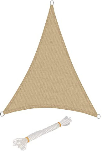 WOLTU Toldo Vela de Sombra Triangular 5x7x7 m HDPE Transpirable Prevención Rayos UV Solar protección 85% Resistente y para Jardín, Patio, Exteriores Arena, Arena