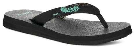Sanuk Damen Yoga 2 Flipflop, Black Paradise Palms, 38 EU