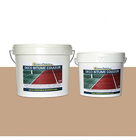 MATPRO - Peinture Résine pour Bitume Enrobé - Anti-Dérapant, Kérosène & Poussière - Revêtements Circulables, Parkings, Terrains de Jeux - Marron Clair - 1Kg