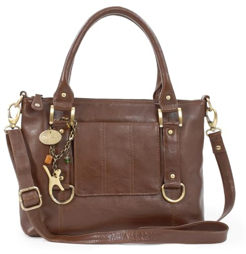 Catwalk Collection Handbags Genuine Leather Work Shoulder Bag Gallery | Women's Large Crossbody Bag, Fits A4 Notebooks, Adjustable Detachable Strap, Multiple Pockets, Secure Zip Closure