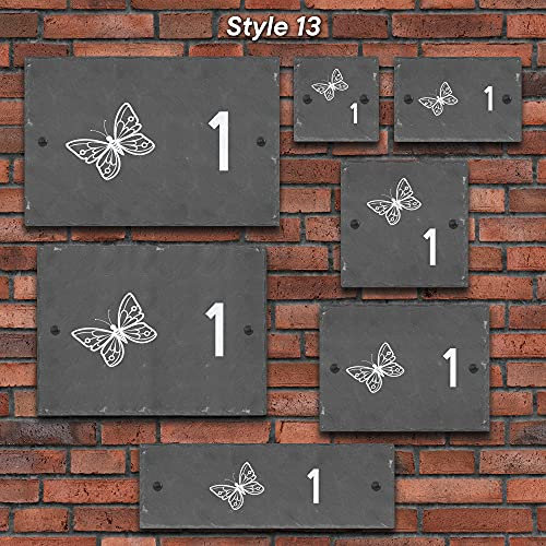 Active Window Films Rustic Natural Slate House Gate Sign Plaque Door Number Personalised Name Plate (Style 13)