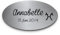 Pferdeschild mit Gravur aus Edelstahl | Namensschild Boxenschild Premium Stallschild mit Bohrlöcher oder selbstklebend 15x8 cm oval mit Brandzeichen und Motiven Ideal für den Stall Pferdebox… (D4)
