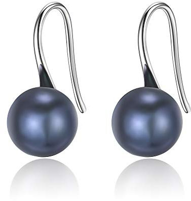 Pearl Earrings For Women, 925 Sterling Silver Freshwater Cultured Pearl Drop Dangle Hook Earring Jewelry, Sterling Silver, Pearl