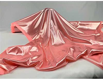 TOMASELLI MERCERIA 50 Cm Tessuto Lamè Stampato Paillettes Specchio Lurex Spalmato Semielastico Alta 1 Metro - Rosa