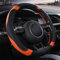 Universal Auto Lenkradhülle Lenkrad Abdeckung Heavy Duty Lenkradbezug aus echtes Leder 37-38CM / 15'' Anti Rutsch Lenkradabdeckung Lenkradschoner (Orange)