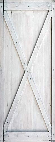 A.Monamour Türtapete Selbstklebend Türfolie Türposter 3D Weiße Holzbretter Bretter Holz Scheunentor Textur Hintergrund Vinyl Folie Türdeko Tapete Wandbild Türaufkleber Türtattoo 77 x 200 cm