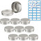 ZEOABSY 10 Pezzi Barattoli di alluminio 40ml a Vite Argento Scatola in Alluminio Forma Rotondo, Vasetti per DIY Candele Cosmetico Caramella Gadget Balsamo Labbra, 1x Etichette e 5x Spatola