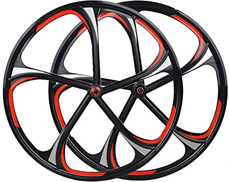 Fahrradradsatz, Kassetten Scheibenbremsen Vorderrad und Hinterrad, Schnellspanner Magnesiumlegierung Fahrrad Felge Laufrad/Schwarz / 26 Inch
