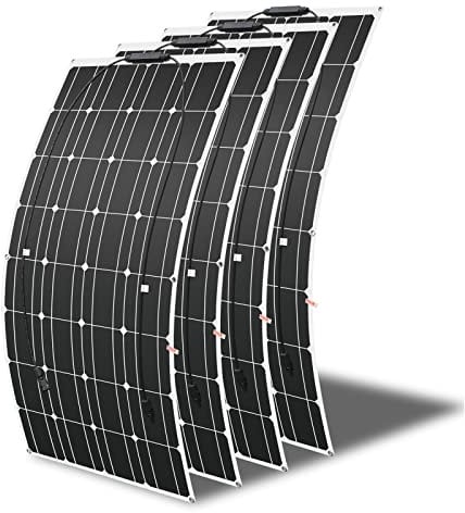 400W Solarpanel Semi-Flexible(4pcs 100W) Mono Solarmodul FüR Gartenhaus, Camping, Wohnmobil, ideal für 12v Kfz Batterie, SäUrebatterie, Gelbatterie,AGM