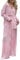 Yassiglia Damen Plissee Zweiteiler Outfit Elegant 2 Teiler Hosenanzug Set Frauen Langarmshirt + High Waist Freizeithose Outfits Sommer Herbst Loungewear Streetwear(Rosa, Small)