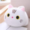 Katze Stofftier Plüschtier, Plüschkissen Tier Kissen süße Weiche Kuscheltier Plüsch Katze Spielzeug (Weiß,35cm)