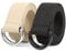 JasGood 2 Stück Herren Canvas Gürtel, Gewebter Casual Gürtel, 3.8cm Breit, B-Schwarz+Beige, 120cm(für Taillengröße 86cm-99cm)