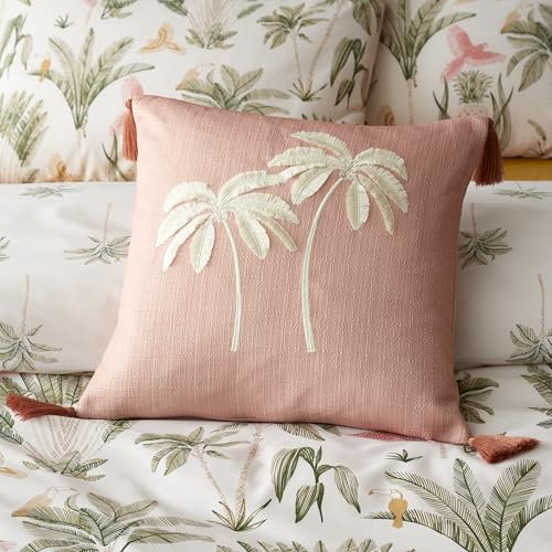 Catherine Lansfield Paradiso Tufted Palm 45x45cm Cushion Clay