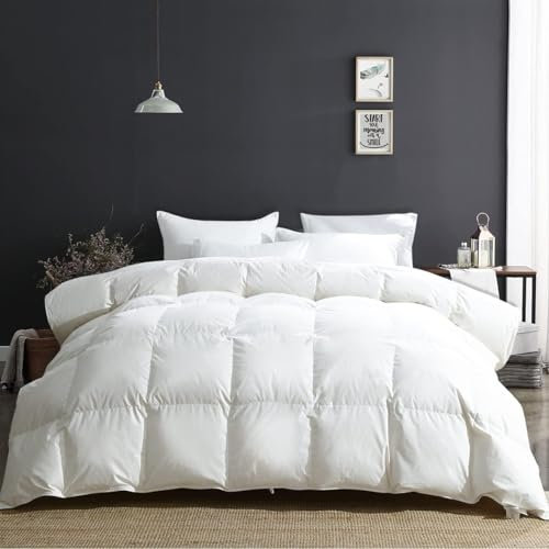 APSMILE Daunendecke 135x200 Winter Extra Warm Bettdecke 100% Baumwolle, Winterdecke mit Premium Gänsedaunen, Flauschige Federbettdecke 380gsm ohne Lebendrupf, Thermische Zertifiziert