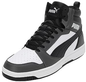 PUMA Unisex Rebound V6 Sneaker, White Black Shadow Gray, 40.5 EU