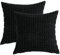 EMEMA Kordsamt Kissenbezüge Dekorative Sofakissen Moderne Kissenhüllen 40x40 cm Dekokissen Weicher Zierkissenbezug für Wohnzimmer Sofa Schlafzimmer 2er Set Schwarz