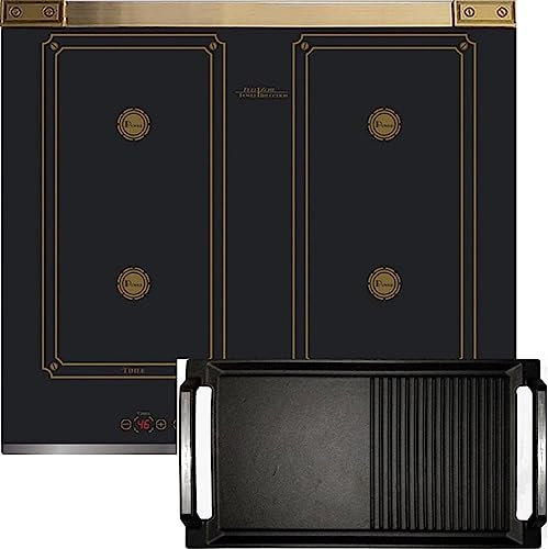 Kaiser Induktions-Kochfeld KCT 6745 AD inkl. Grillplatte, Flex Retro Induktionskochfeld 60 cm Einbau Herd Autark Power Booster inkl. Grillplatte aus Gusseisen