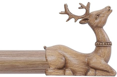 TANGWIN Dekorative Gardinenstangen aus Holz für Fenster: 183 - 368 cm, Boho-Stil, Landhaus-Gardinenstange für Schlafzimmer, Wohnzimmer, robuste, verstellbare, rustikale Gardinenstangen mit