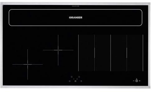 Oranier FlexX-Induktion KXI 1092 mit Abluft & Umluft Kochfeldabzug 90 cm - großes Induktionskochfeld mit umlaufendem Kochfeldrahmen aus Edelstahl