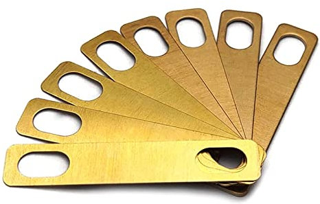 YIWENG MX0312D 8 Stück Gitarren-Hals-Unterlegscheiben 0,2 mm 0,5 mm 1 mm Dicke Messing-Unterlegscheiben-Set Anschluss-Halsplatte Anschraubbarer Halsreparatur-Luthier-Werkzeug für Gitarrenbass,Geigenba