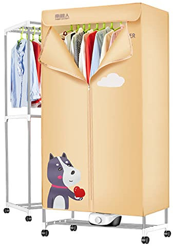 Secadora de Ropa Eléctrica,1000w,Inoxidable de Doble Capa + Tela Oxford,15kg de Capacidad de Carga,Temporizador de 180 Minutos,65℃ Secado Con Circulación de Aire Caliente,70 × 46 × 150cm (Off-white)