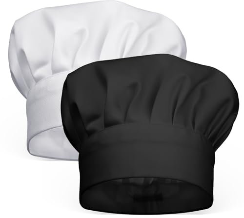 Abeillo Gorro de Chef Unisex Ajustable - Gorro de Cocinero Profesional de Algodón Con Red para el Pelo de Cocina