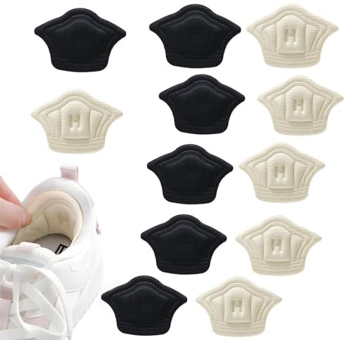 (6 Pairs) Fersenpolster für zu Große Schuhe, Fersenpolster mit Einlagen aus Schwamm, Shoe Patch Schuh Fersen Reparatur Set Zuschneidbar Fersenschutz für Schuhe Erhindert Abrieb und Blasen