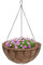 Spetebo Macetero Colgante de Metal con Inserto de Coco, 30 cm, Macetas para Colgar, Jardineras, Cuenco para Flores para Colgar, Incluye Cadena, Decoración de Jardín