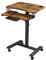ETHU Stehpult mit 4 Rollen,Höhenverstellbarer Computertisch mit Großer Arbeitsfläche von 68×50cm, Mobiler Schreibtisch mit Tastaturablage, Laptoptisch für Wohnzimmer & Schlafzimmer, Walnuss