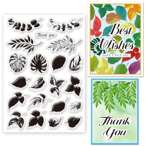 BEUNITONE Transparenter Stempel Eukalyptus Monstera Silikonstempel Transparenter Stempel Für Kartengestaltung Dekoration Und DIY Scrapbooking Bastelstempel Ein Muss Für Bastelliebhaber