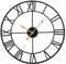 Youyijia Wanduhr Runde Metall Wanduhr Vintage-Stil Wanduhr mit römischen Ziffern Schwarze Wanduhr für Inneneinrichtung Wohnzimmer Küche (40cm)