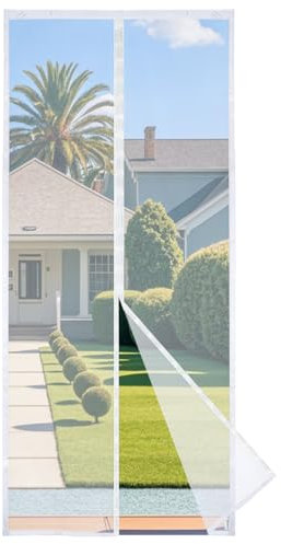 Apalus Prime Fliegengitter Tür, Magnet Insektenschutz Balkontür 90x200cm, Lichtdurchlässig, Reißfest, Wetterfest, Langlebig, Stärkere Magneten als beim Klassik, 3.8cm Klettband Oben, Nicht Kürzbar